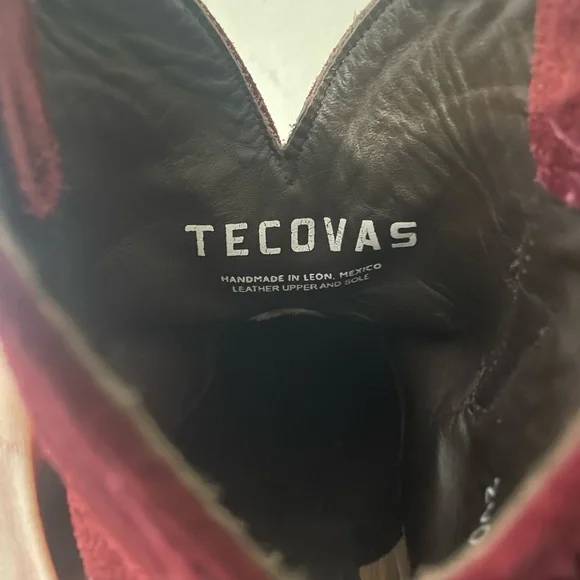 Tecovas Maroon Suede Boots - Picture 2 of 10